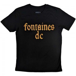 Fontaines D.C. Unisex T-Shirt: Gothic Logo (Black) (X-Large)