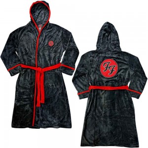 Foo Fighters Unisex Bathrobe: FF Logo (Black) (Back Print) (Large - X-Large)
