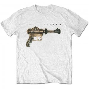 Foo Fighters Unisex T-Shirt: Ray Gun (White) (Large)