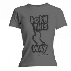 Lady Gaga Ladies T-Shirt: Born This Way (Grey) (Large)