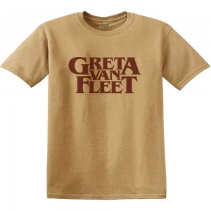Greta Van Fleet Unisex T-Shirt: Logo (Old Gold) (Large)
