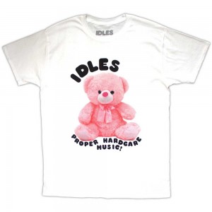 Idles Unisex T-Shirt: Proper Hardcore (White) (Large)