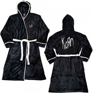 Korn Unisex Bathrobe: Logo (Black & White) (Back Print) (Large - X Large)