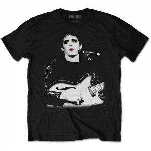 Lou Reed Unisex T-Shirt: Bleached Photo (Black) (Large)