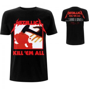 Metallica Unisex T-Shirt: Kill ´Em All Tracks (Black) (Back Print) (Large)