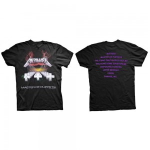 Metallica Unisex T-Shirt: Master of Puppets (Black) (Back Print) (Large)