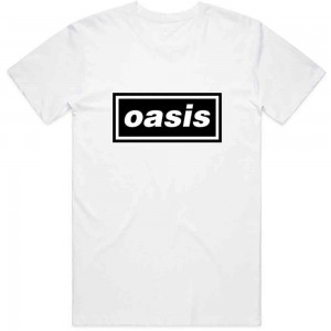 Oasis Unisex T-Shirt: Decca Logo (White) (Medium)