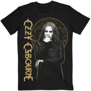 Ozzy Osbourne Unisex T-Shirt: Patient No. 9 Gold Graphic (Black) (X-Large)