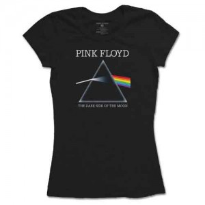 Pink Floyd Ladies T-Shirt: Dark Side of the Moon Refract (Black) (Medium)