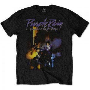 Prince Unisex T-Shirt: Purple Rain (Black) (Small)