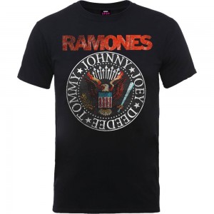 Ramones Unisex T-Shirt: Vintage Eagle Seal (Black) (X-Large)