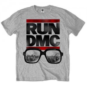 Run DMC Unisex T-Shirt: Glasses NYC (Grey) (Medium)