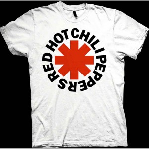Red Hot Chili Peppers Unisex T-Shirt: Red Asterisk (White) (X-Large)