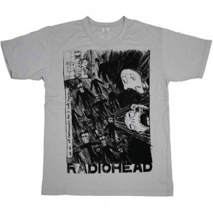Radiohead Unisex T-Shirt: Scribble (Grey) (Medium)