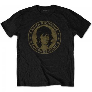 The Rolling Stones Unisex Retail Pack T-Shirt: Keith for President (Black) (Medium)