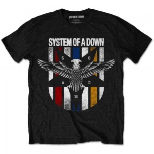 System Of A Down Unisex T-Shirt: Eagle Colours (Black) (Medium)