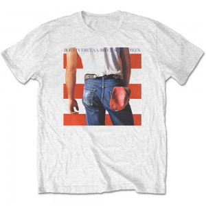 Bruce Springsteen Unisex T-Shirt: Born in the USA (White) (X-Large)