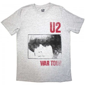 U2 Unisex T-Shirt: War Tour (Grey) (Large)