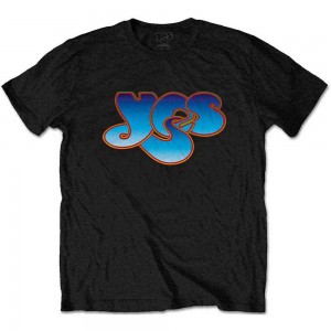 Yes Unisex T-Shirt: Classic Blue Logo (Black) (X-Large)